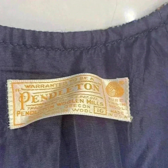 Women’s Vintage Pendleton Blue Plaid Wool Vest Size: 16 - Picture 2 of 6